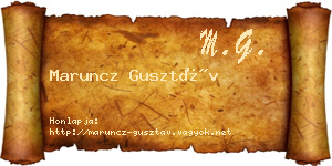 Maruncz Gusztáv névjegykártya